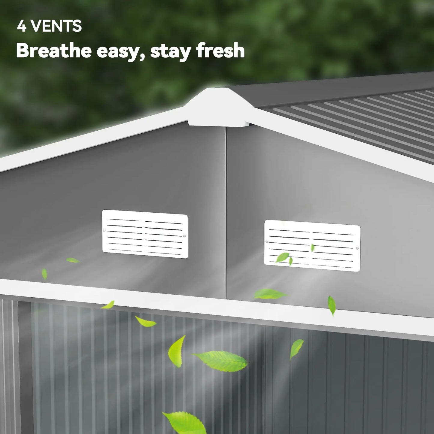 9' x 10.6' Garden Storage Shed, Foundation Kit, Double Doors, Light Grey Sheds at Gallery Canada