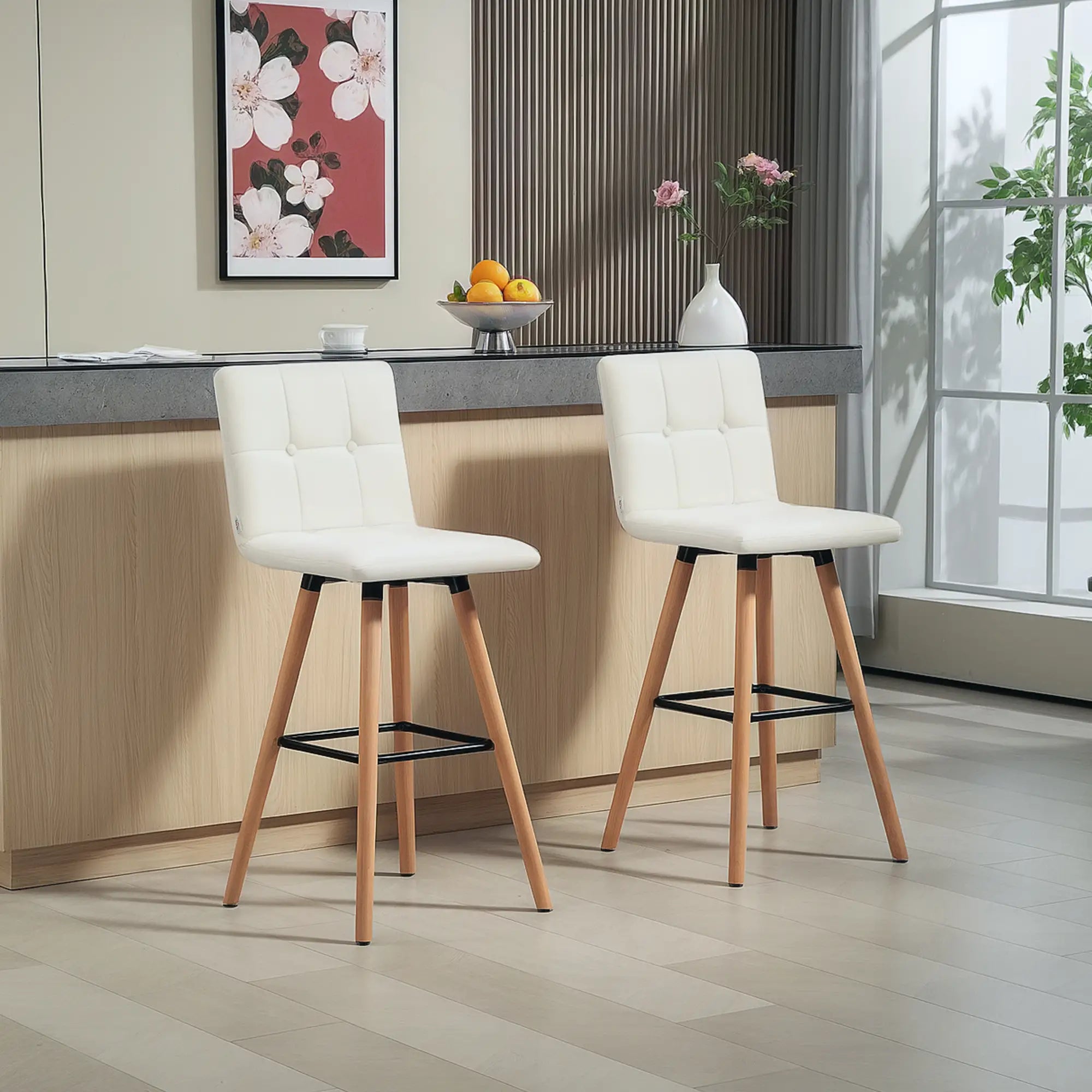 Modern Bar Stools Set of 2, 38