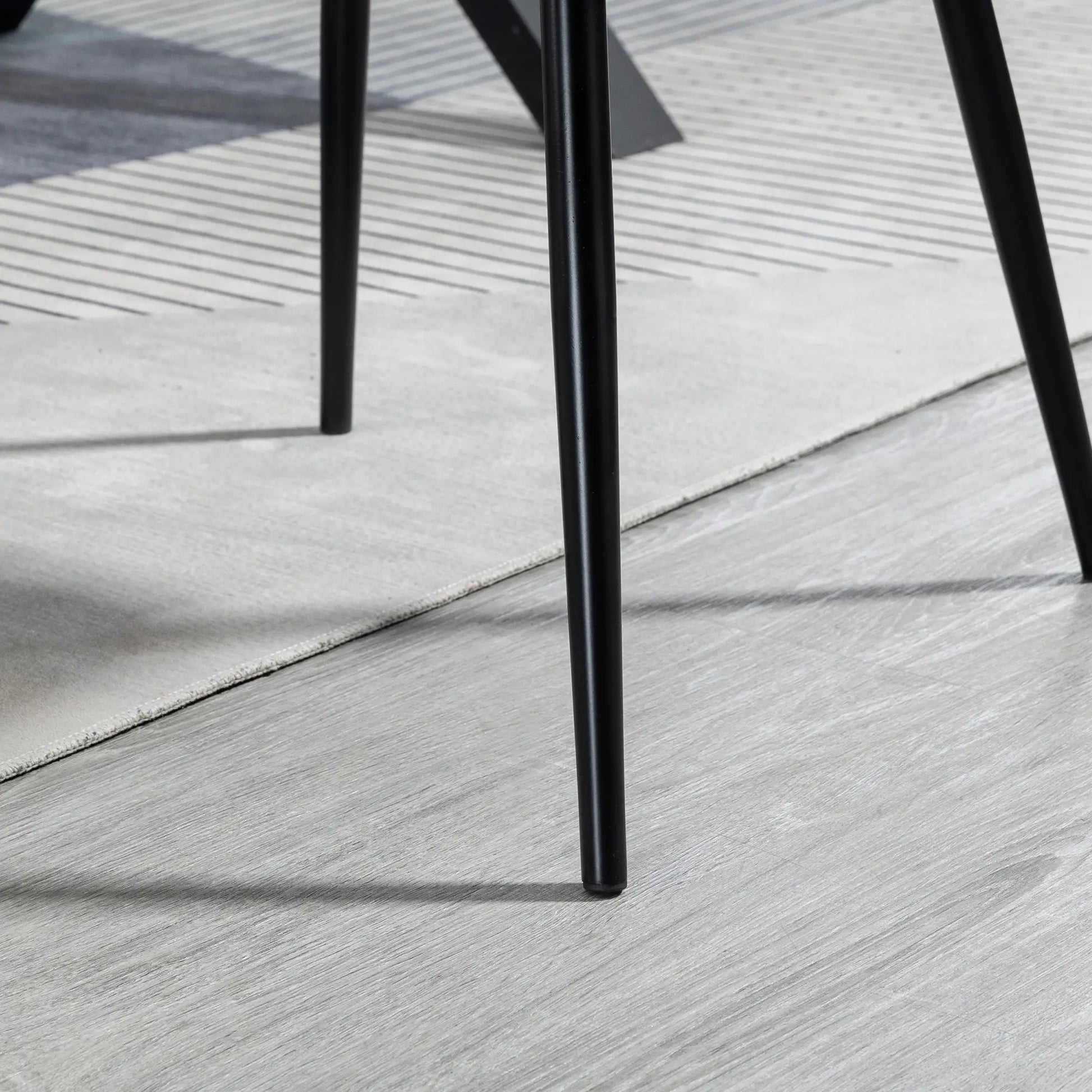 Dining Chairs Set of 2, Upholstered Linen Fabric, Metal Legs, Black Dining Chairs at Gallery Canada