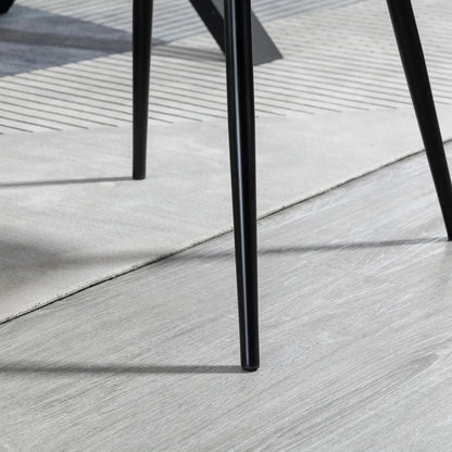 Dining Chairs Set of 2, Upholstered Linen Fabric, Metal Legs, Black Dining Chairs at Gallery Canada