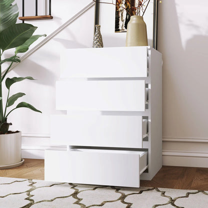 4 Drawer Chest, Freestanding Storage Unit, White Storage Cabinets at Gallery Canada