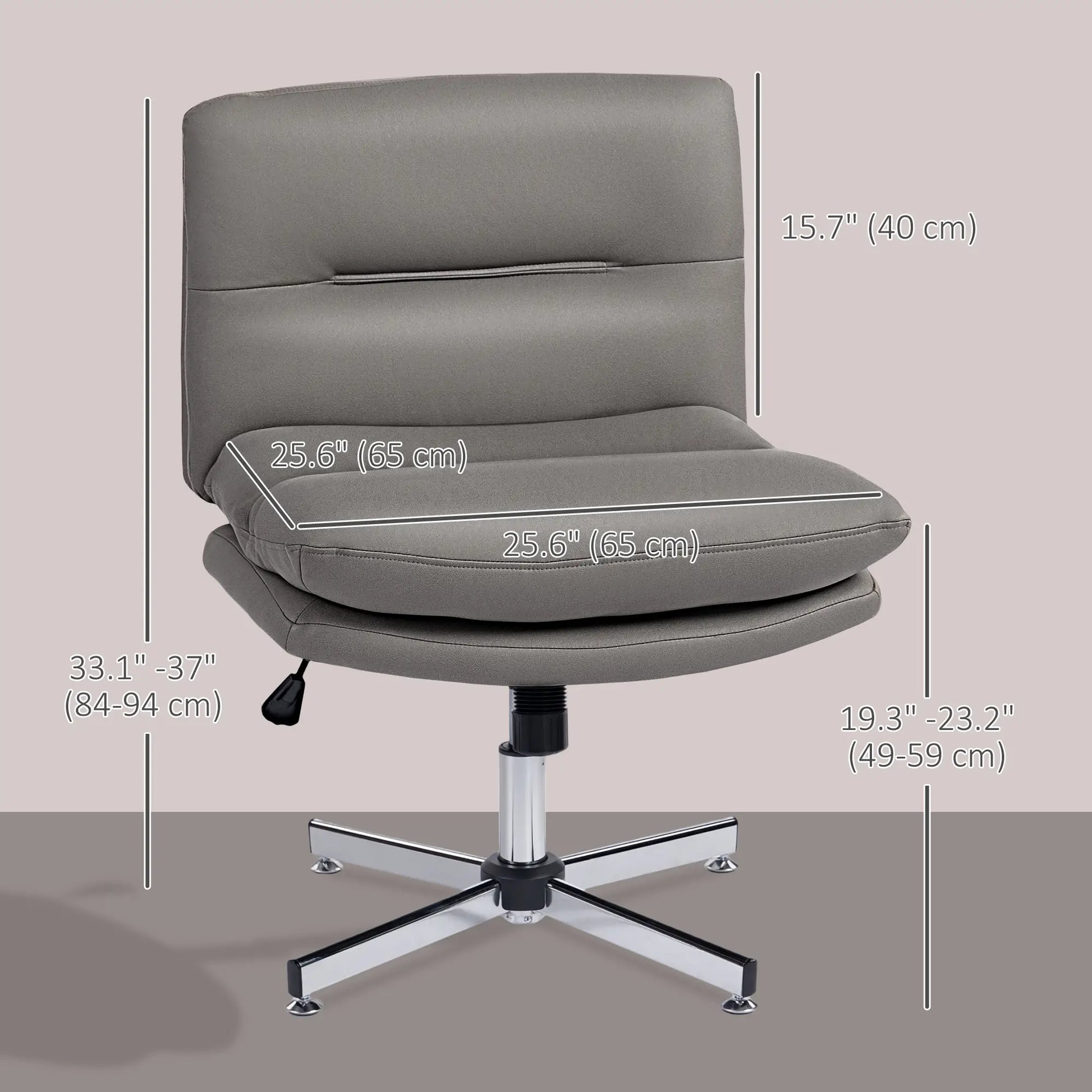 Armless Office Chair, Adjustable Height, Tilt Function, Grey Task Chairs at Gallery Canada