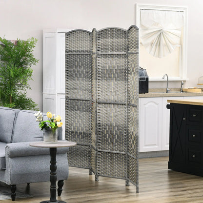 6 Ft Folding Room Divider, 4 Panel Privacy Screen, Mixed Grey Room Dividers at Gallery Canada