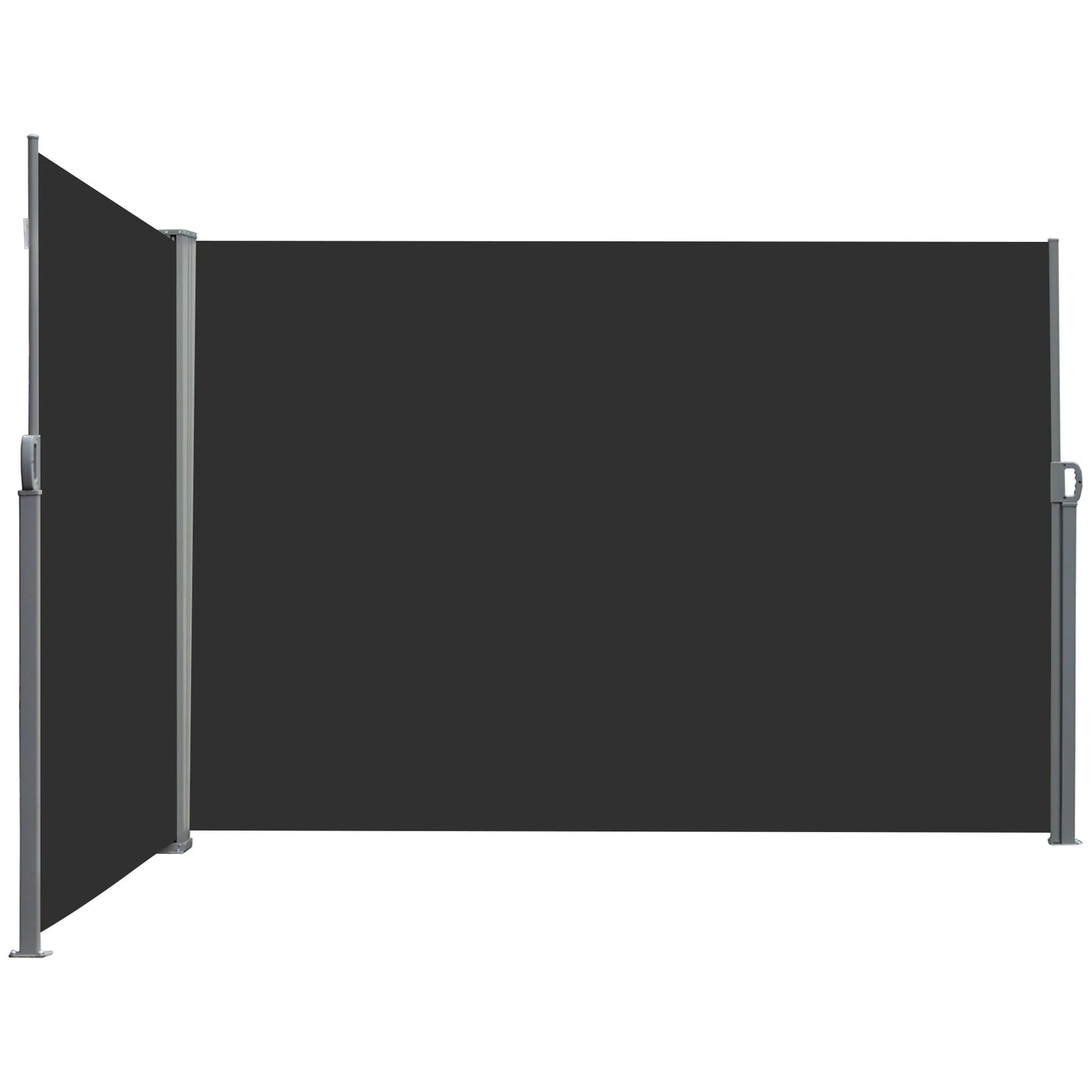 236" x 63" Outdoor Privacy Wall, Double Retractable Awning, Black Side Awnings Black at Gallery Canada