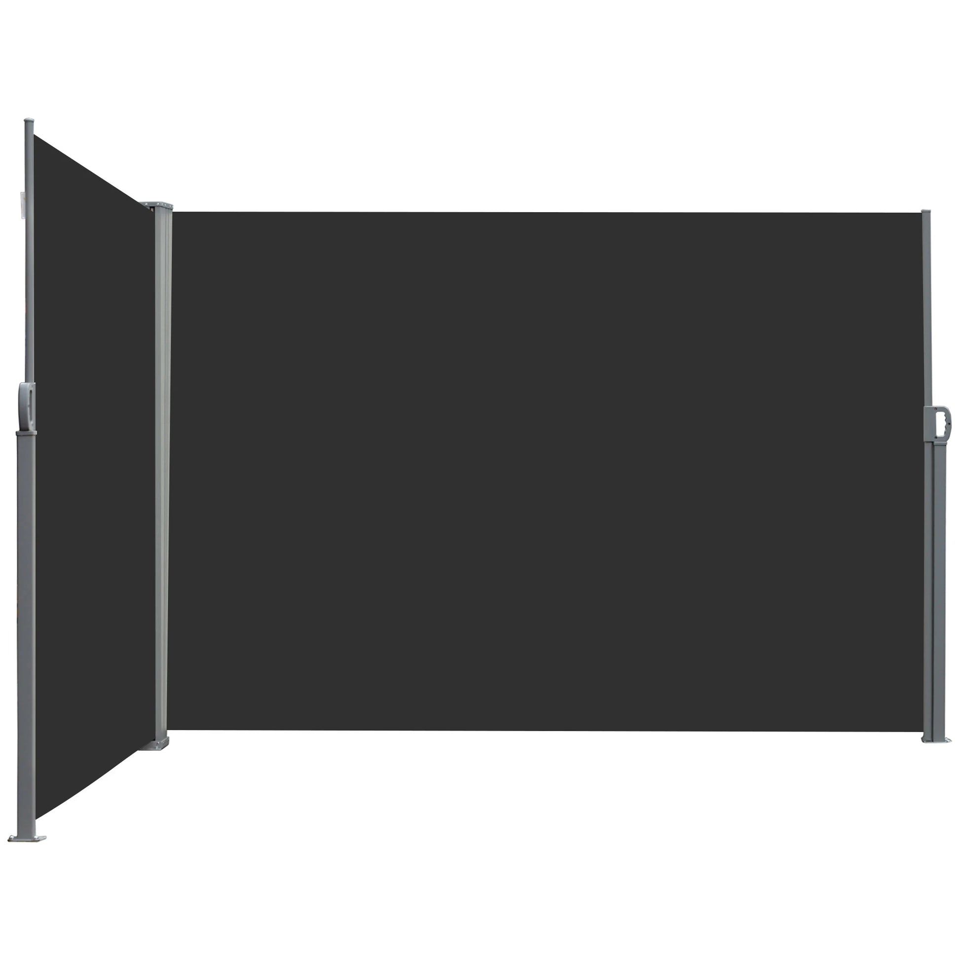 236" x 63" Outdoor Privacy Wall, Double Retractable Awning, Black Side Awnings Black at Gallery Canada