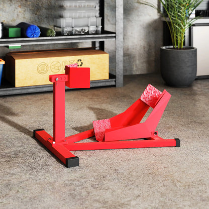 Motorcycle Wheel Chock, 660 lbs Capacity, Heavy Duty Steel, 14"-21" Wheels, Red Bike Parking Stands at Gallery Canada