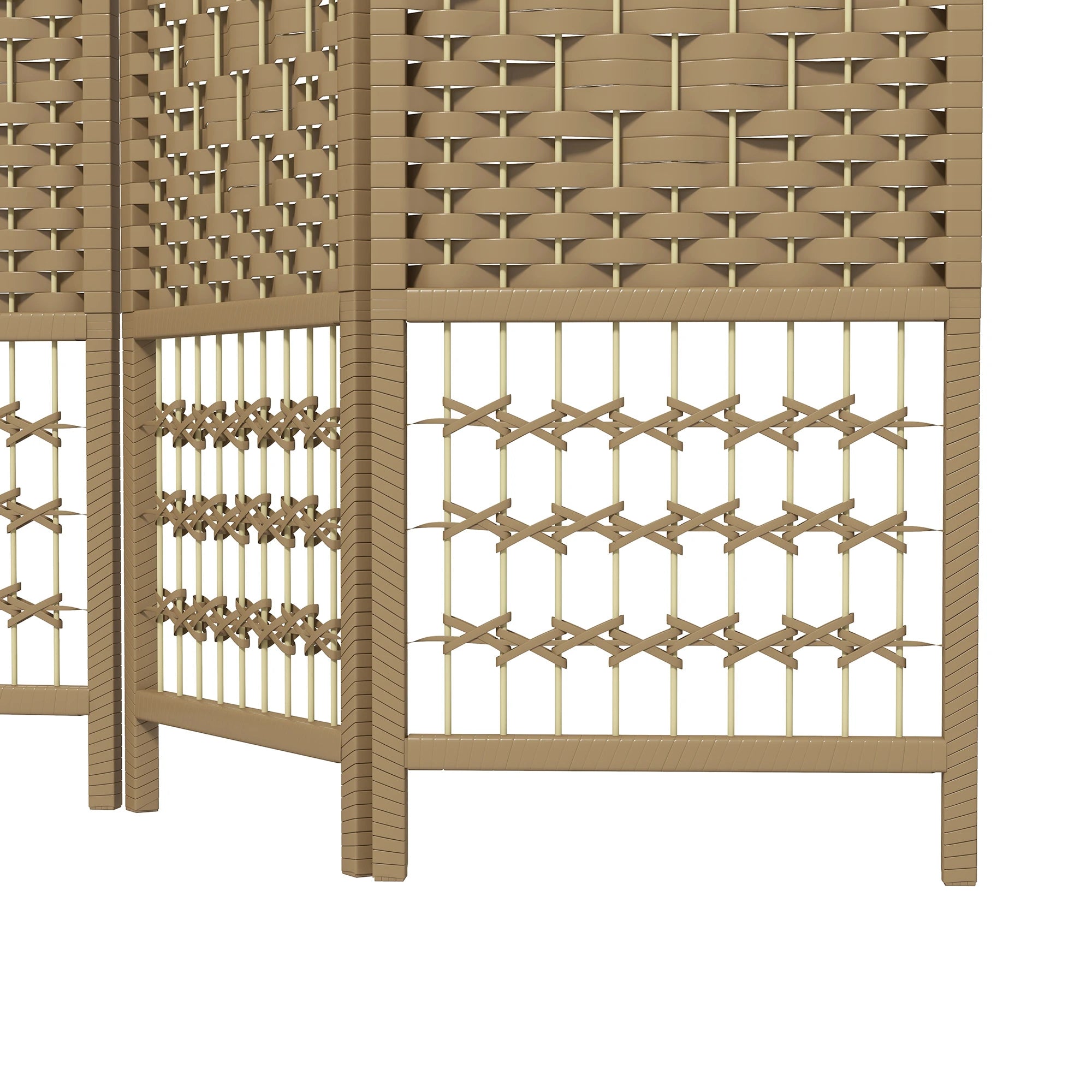 6 Panel Folding Room Divider, Portable Privacy Screen, Natural Room Dividers at Gallery Canada