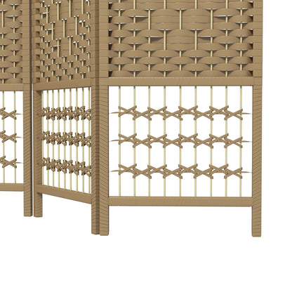 6 Panel Folding Room Divider, Portable Privacy Screen, Natural Room Dividers at Gallery Canada