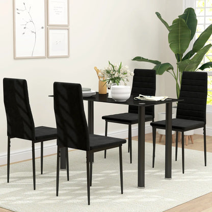 Modern Dining Chairs, Set of 4, High Back Upholstery, Metal Legs, Black Dining Chairs at Gallery Canada