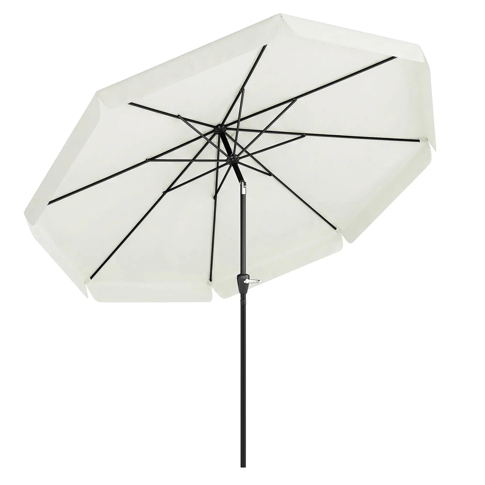 8.5 ft Round Patio Umbrella, Tilt and Crank, Cream White Sun Umbrellas at Gallery Canada