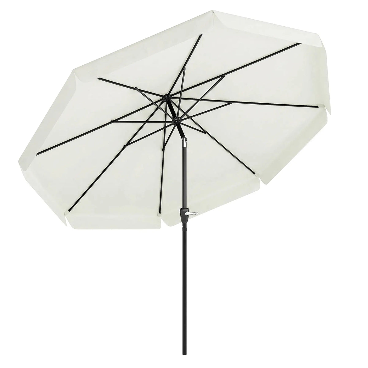 8.5 ft Round Patio Umbrella, Tilt and Crank, Cream White Sun Umbrellas at Gallery Canada