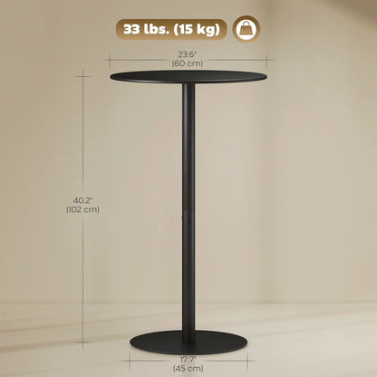 Round Bar Table for 2, Steel Frame, Easy Assembly, Black Bar Tables at Gallery Canada