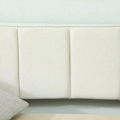 Upholstered Twin Trundle Bed, Extendable Twin To King, Cream White Bed Frames at Gallery Canada