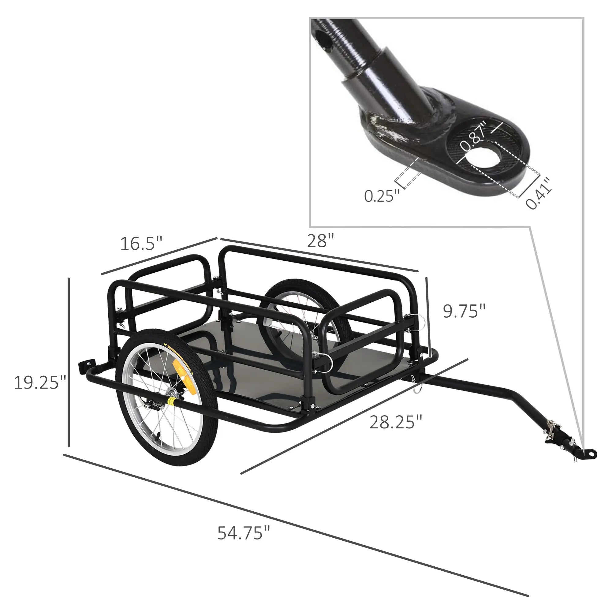 Folding Bicycle Cargo Trailer, Utility Bike Cart, Black Bike Cargo Trailers at Gallery Canada