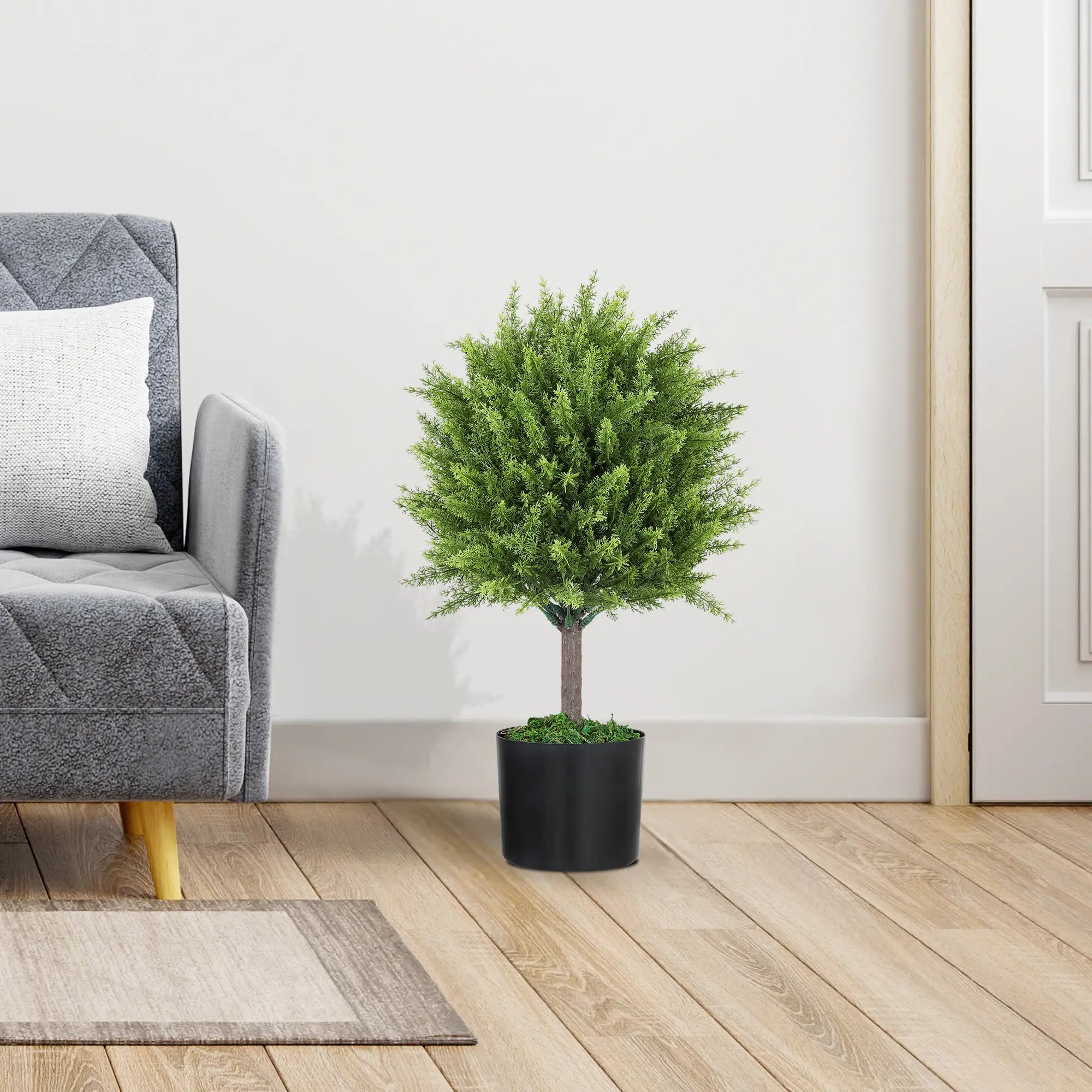 Artificial Cedar Topiary Trees In Pots, Indoor Outdoor Decor, Green Artificial Trees at Gallery Canada