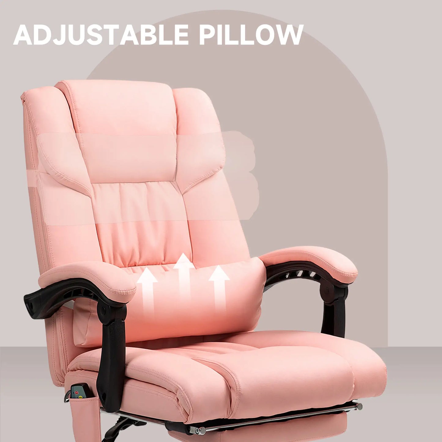 6-Point Vibration Massage Chair, Adjustable Height, Retractable Footrest, Pink Massage Chairs at Gallery Canada