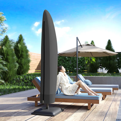87-Inch Patio Umbrella Cover, 10ft to 13ft, Black Umbrella Covers at Gallery Canada