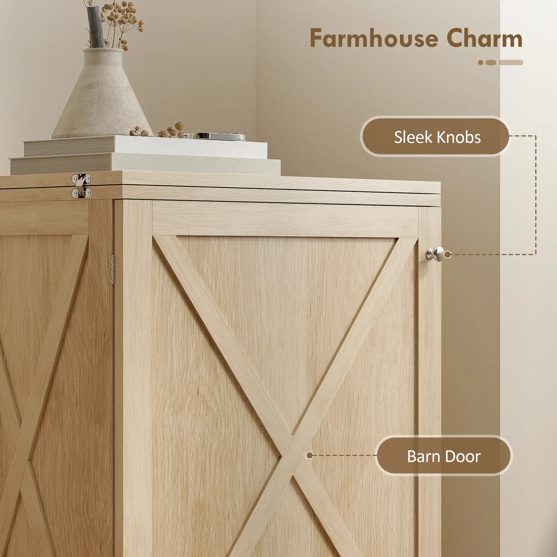 Sewing Machine Table on Wheels, Folding Craft Table with Storage, Natural Storage Cabinets at Gallery Canada