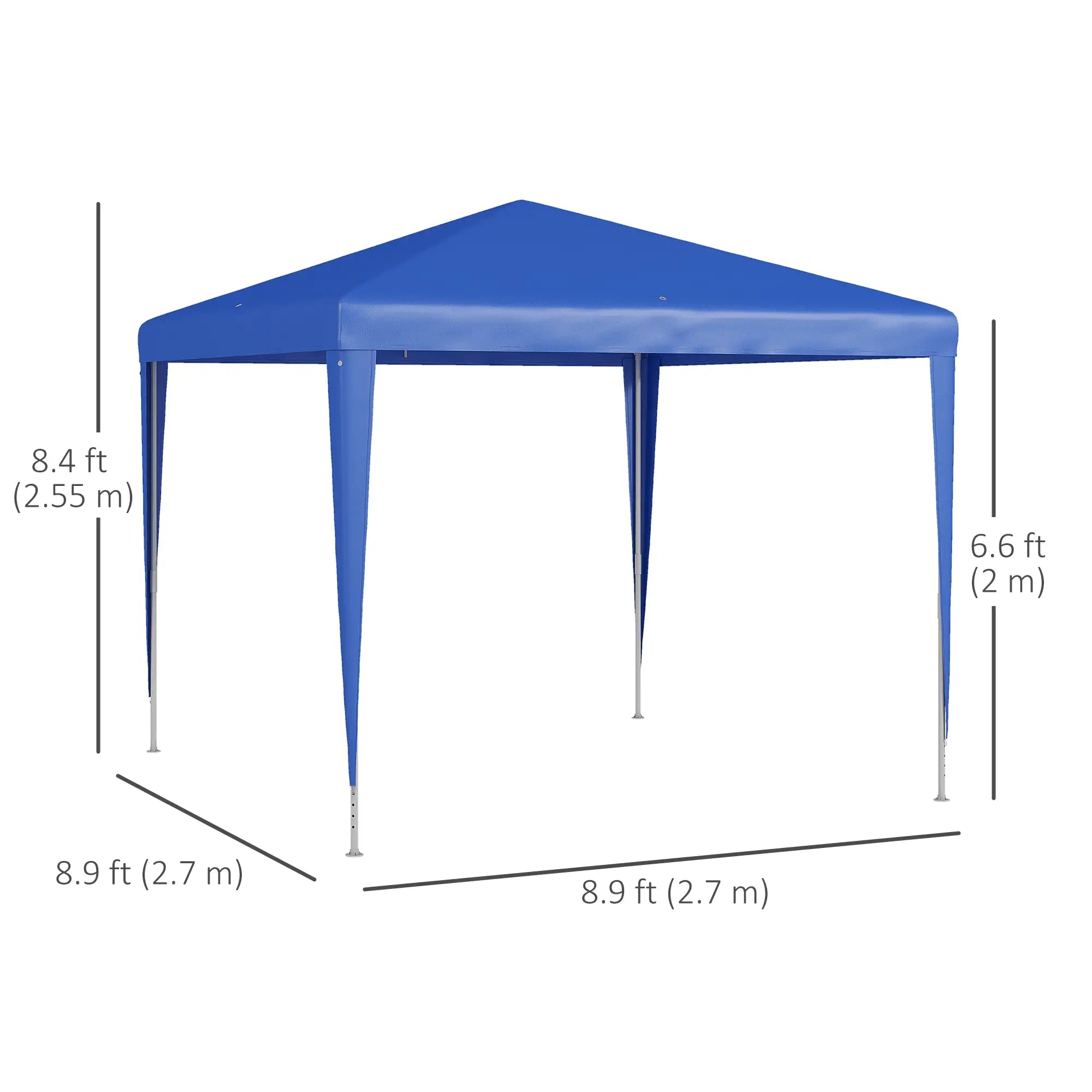 9' x 9' Portable Canopy Tent, Outdoor Gazebo, Dressed Legs, Blue Canopy Tents at Gallery Canada