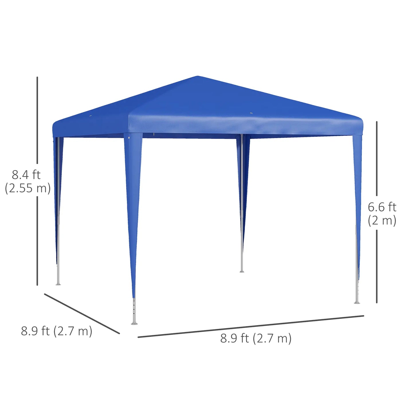 9' x 9' Portable Canopy Tent, Outdoor Gazebo, Dressed Legs, Blue Canopy Tents at Gallery Canada