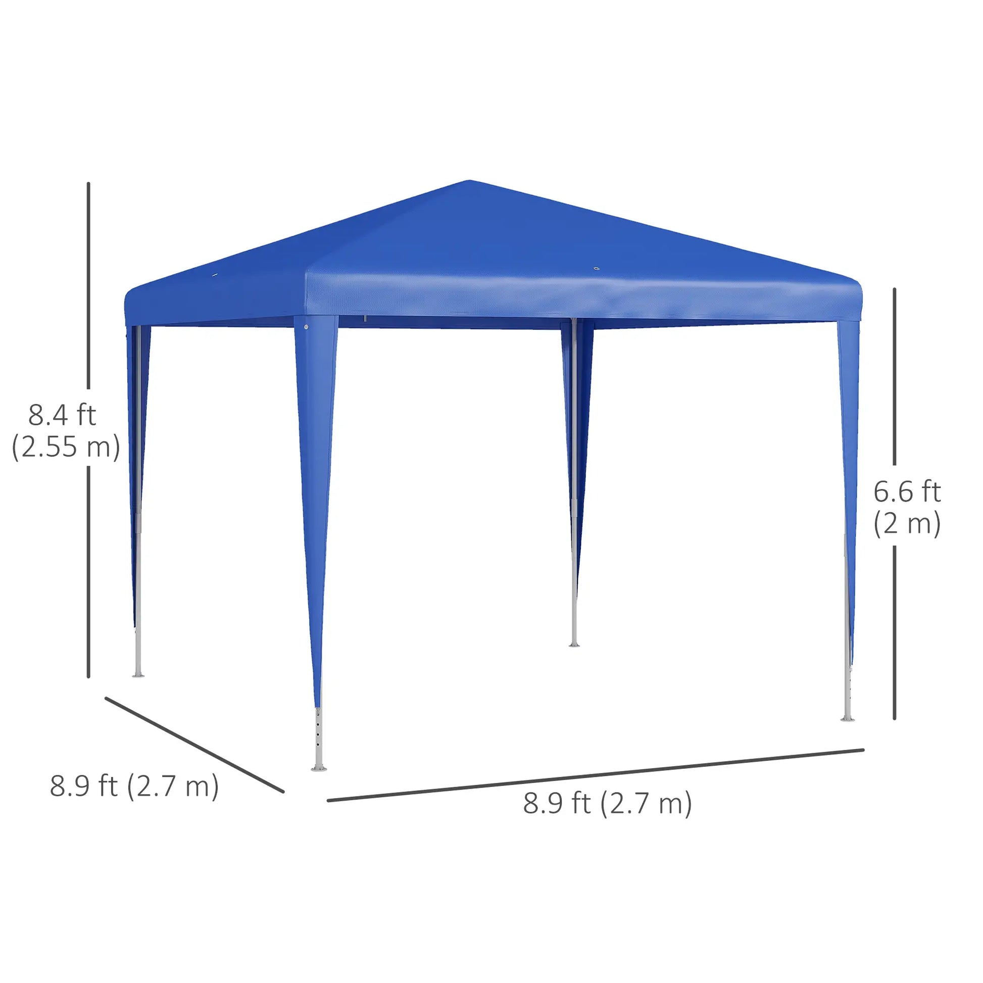 9' x 9' Portable Canopy Tent, Outdoor Gazebo, Dressed Legs, Blue Canopy Tents at Gallery Canada