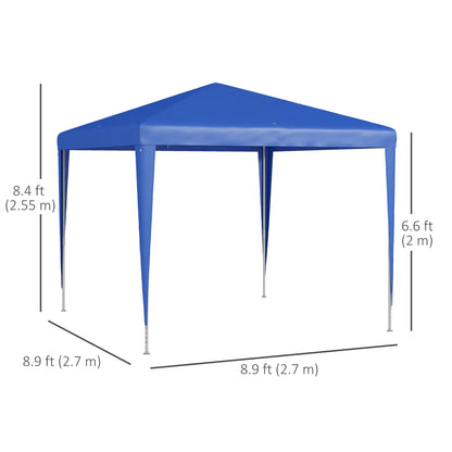9' x 9' Portable Canopy Tent, Outdoor Gazebo, Dressed Legs, Blue Canopy Tents at Gallery Canada