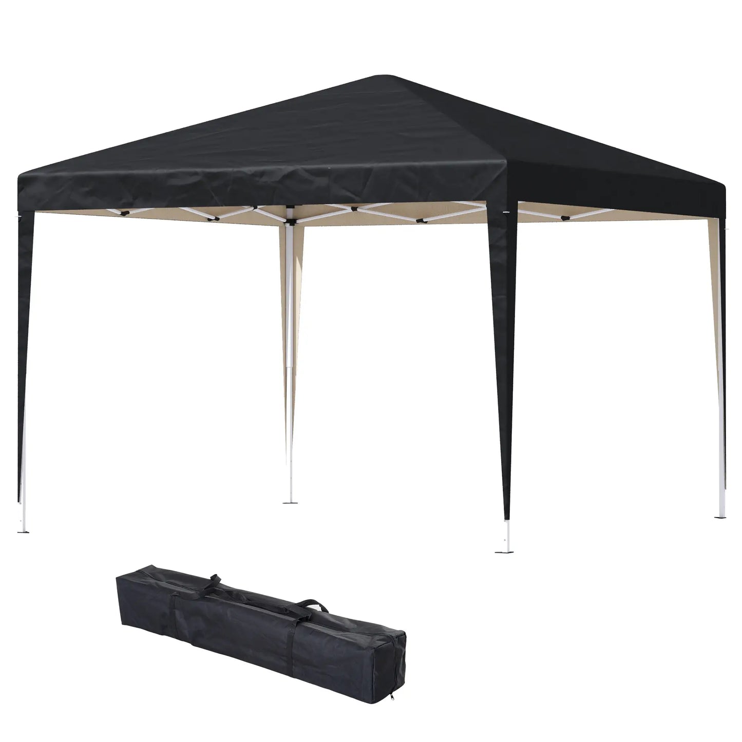 10 x 10ft Folding Pop Up Tent, Outdoor Gazebo Canopy, Black Pop Up Canopies Black at Gallery Canada