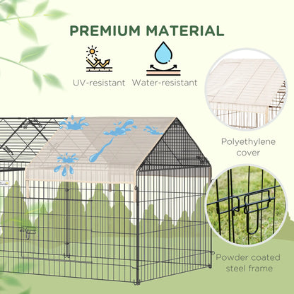 87x41x41-In Catio Rabbit Guinea Pig Cage, Small Animal Enclosure, Beige Houses & Habitats at Gallery Canada