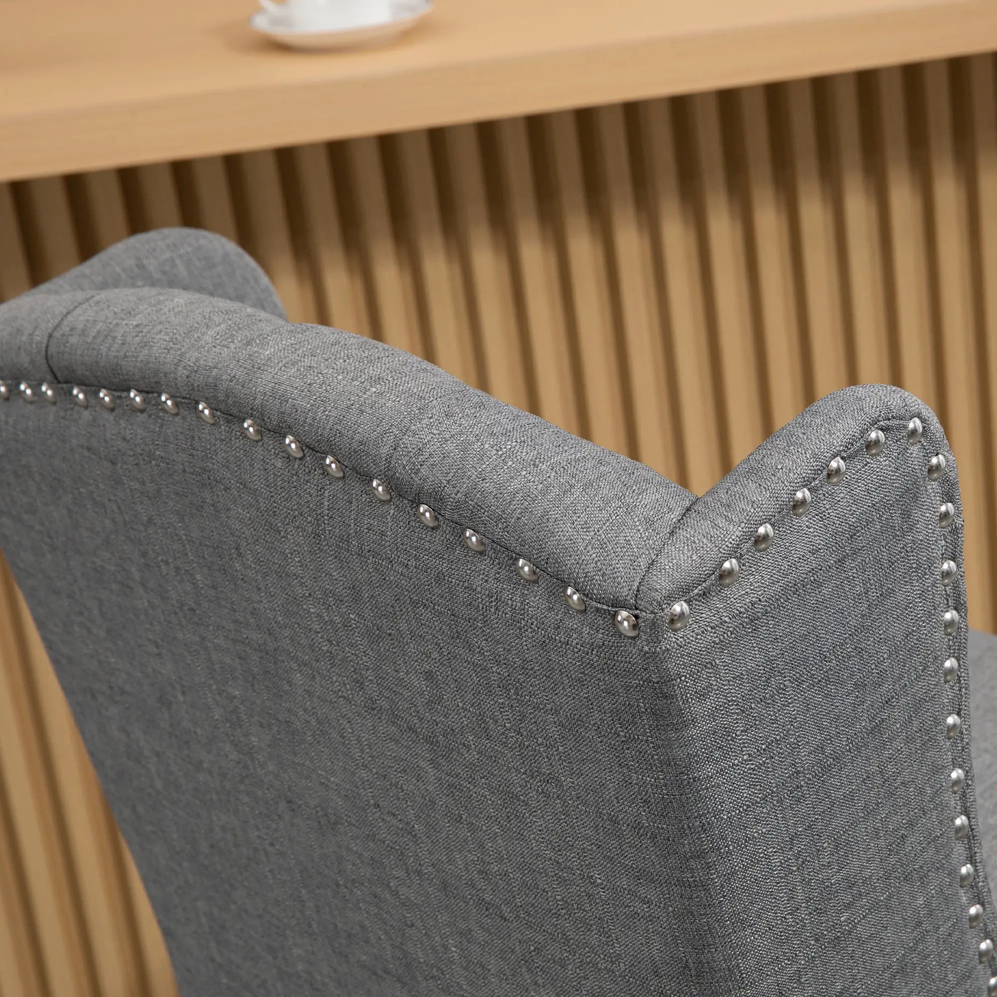 Counter Height Bar Stools Set of 2, Upholstered, Grey Bar Stools at Gallery Canada