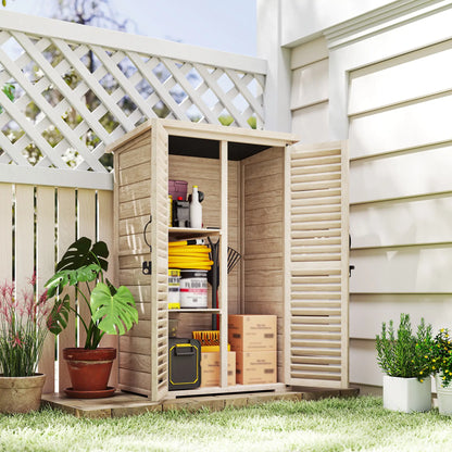 Wooden Garden Shed, 30" x 20" x 47", Waterproof Asphalt Roof, Shelves, Natural Sheds at Gallery Canada