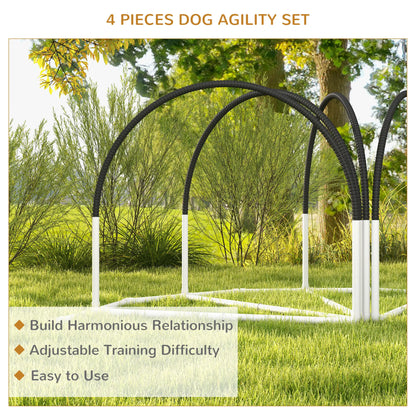 Dog Agility Kit, Obstacle Course Training Equipment, Weave Poles, Carry Bag, Black Dog Agility Training Equipment at Gallery Canada