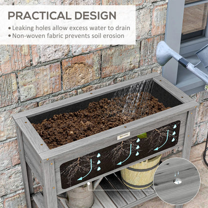 Elevated Planter Box with Storage, 36" x 16" x 32", Grey Raised Garden Beds at Gallery Canada