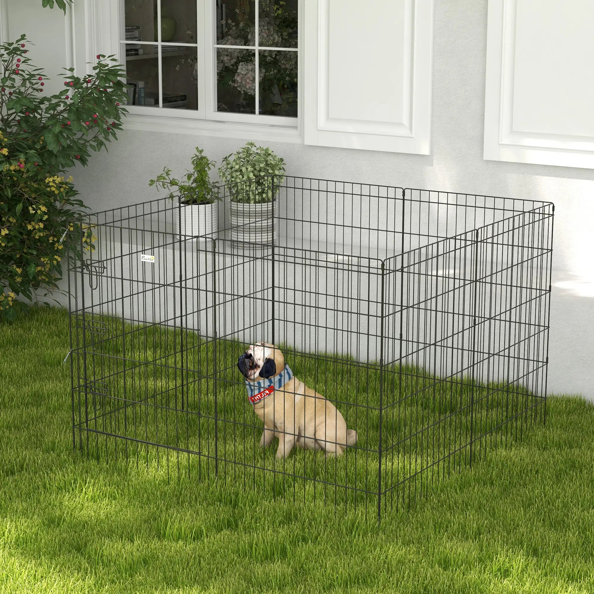 36 Inch Foldable Metal Pet Playpen, Dog Kennel Cage, 8 Panel Dog PlayPens at Gallery Canada
