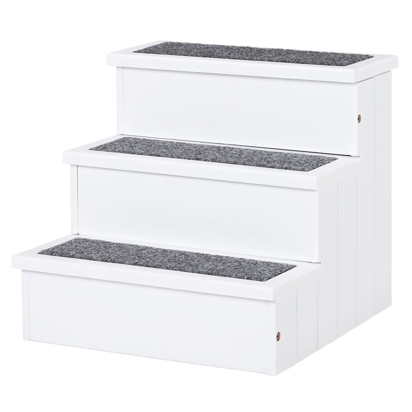 3-Step Dog Stairs For Small Dogs, Wooden Ramp With Storage Box, White Dog Stairs at Gallery Canada