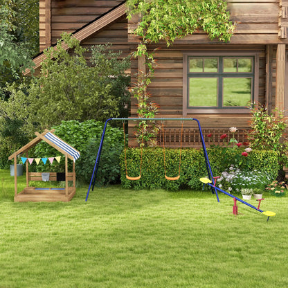 Kids Outdoor Swing Set, Metal Frame, Double Seats, Ages 3-8 Gym Sets & Swings at Gallery Canada