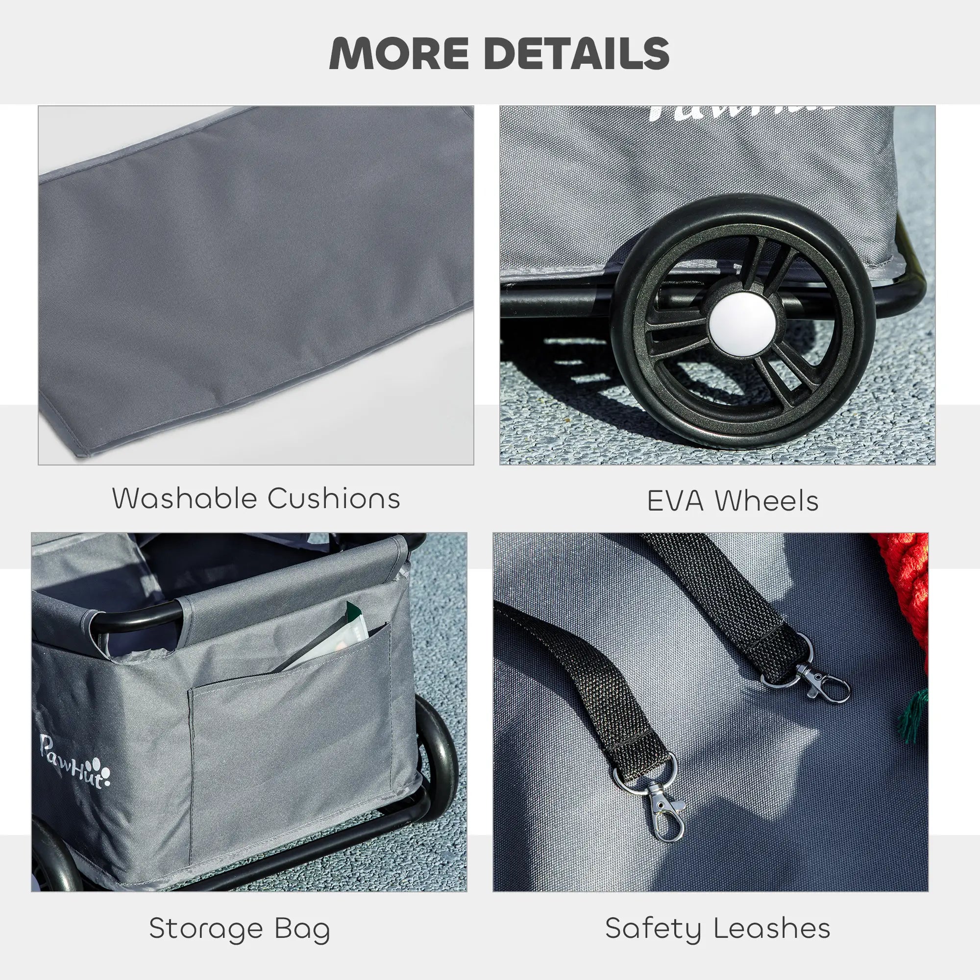 4 Wheels Folding Pet Stroller, Universal Handle, Storage Bag, Washable Cushion Dog Bike Trailers & Strollers at Gallery Canada