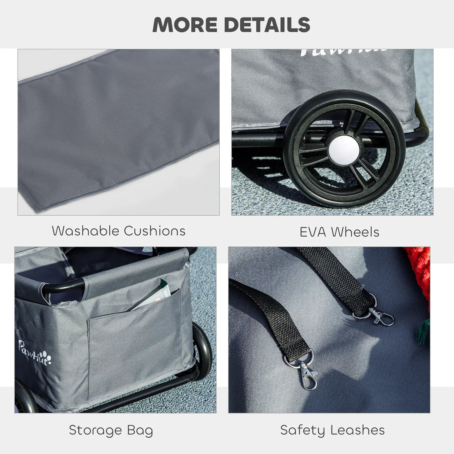 4 Wheels Folding Pet Stroller, Universal Handle, Storage Bag, Washable Cushion Dog Bike Trailers & Strollers at Gallery Canada