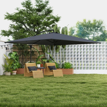 Rectangular Cantilever Parasol 111" x 150.4", Adjustable Tilt, UPF50+, Grey Offset Cantilever Umbrellas at Gallery Canada