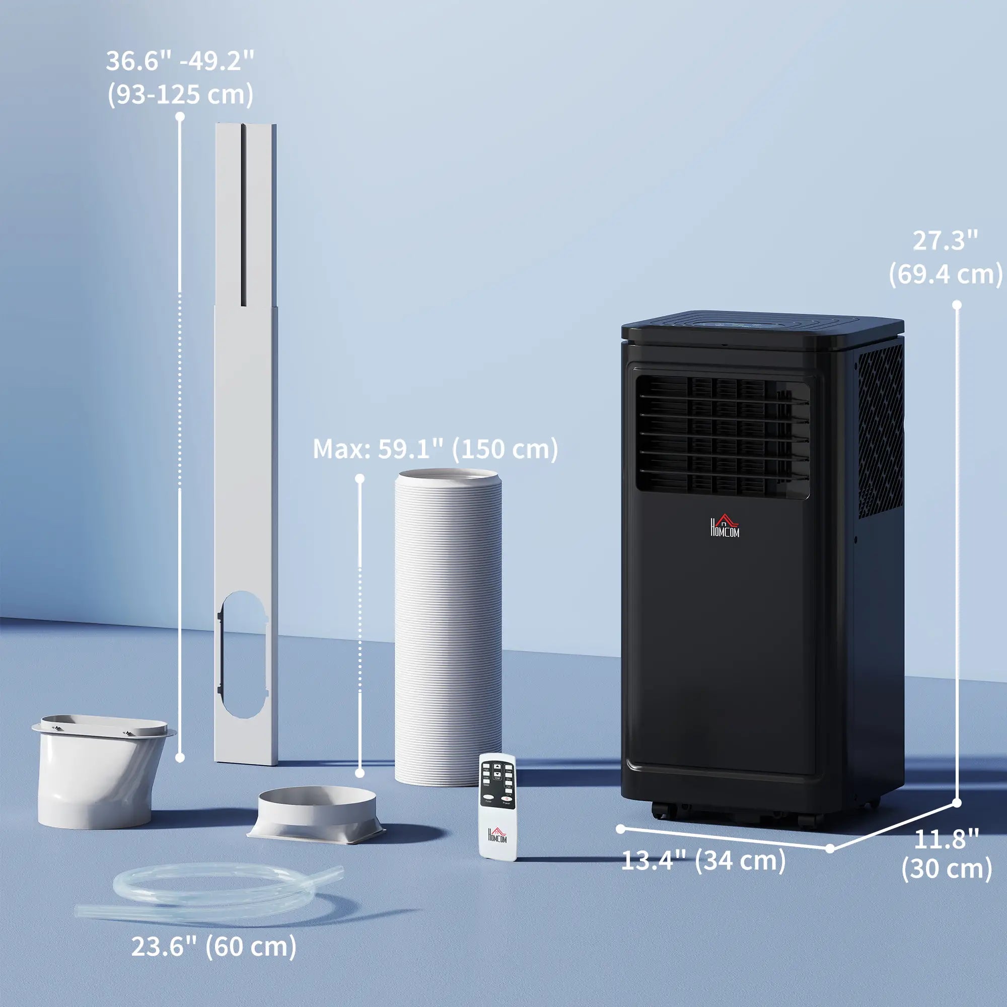8000 BTU Portable AC, Dehumidifier, Remote, 24H Timer, Black Air Conditioner at Gallery Canada