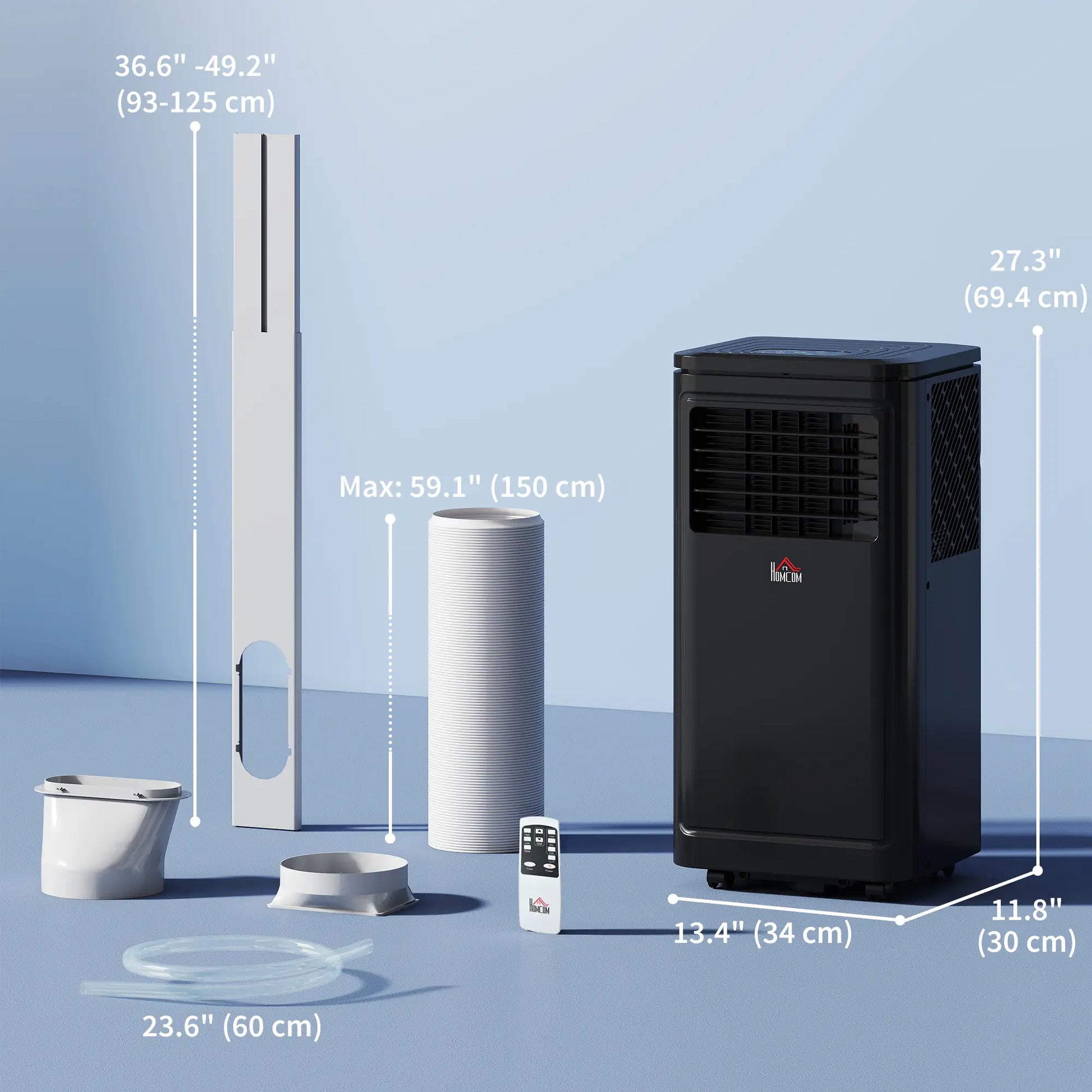 8000 BTU Portable AC, Dehumidifier, Remote, 24H Timer, Black Air Conditioner at Gallery Canada