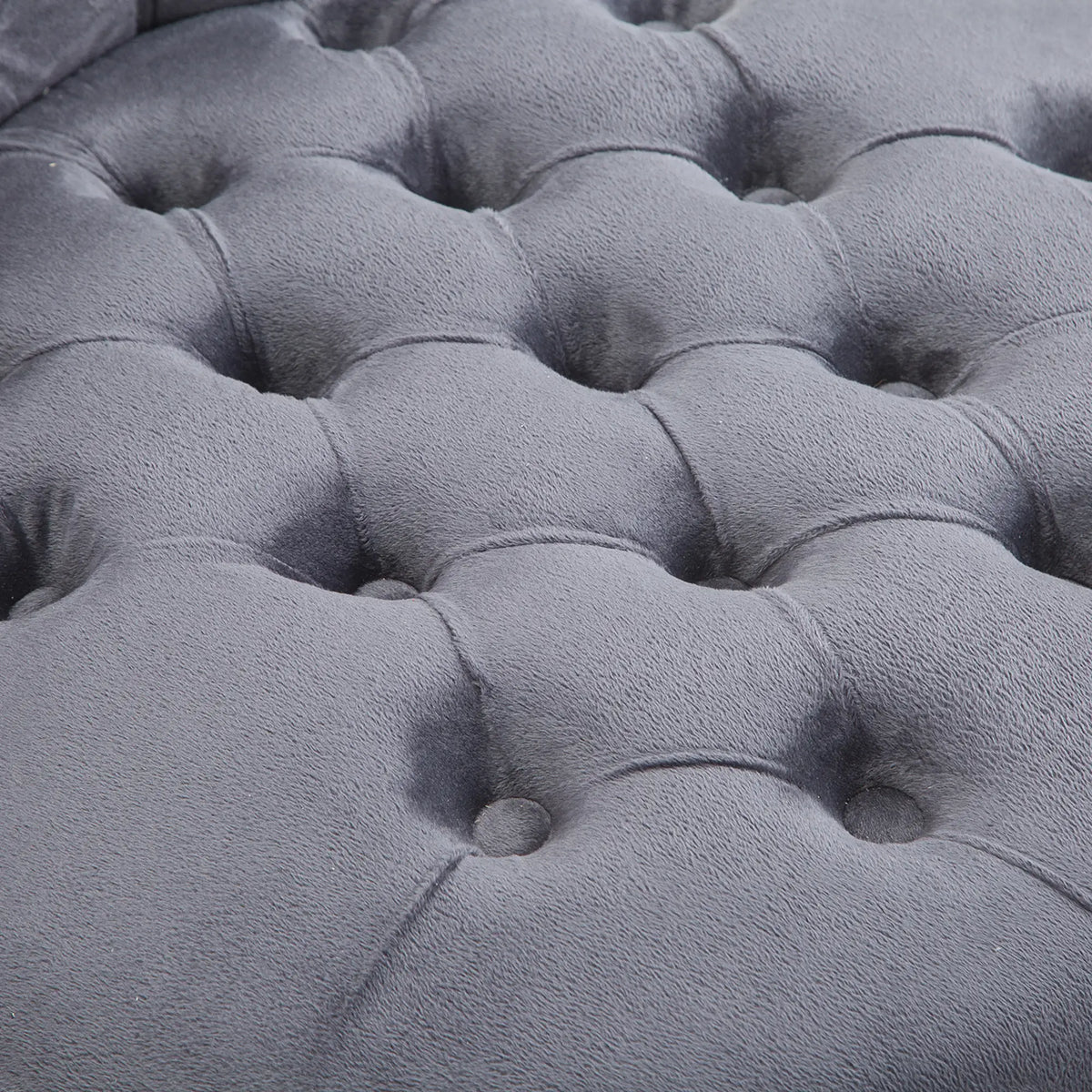45" Tufted High Back Velvet Accent Chair, Soft Padded Lounge, Ash Grey Single Sofas at Gallery Canada