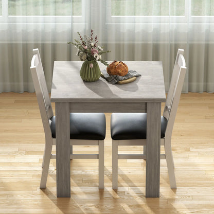 55 Inch Extendable Dining Table for 4-6 Person, Kitchen Table, Grey Dining Tables at Gallery Canada