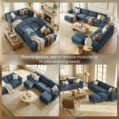 Sectional Sofa, L Shaped Couch, Deep Seat, Blue L Shaped Couchs at Gallery Canada