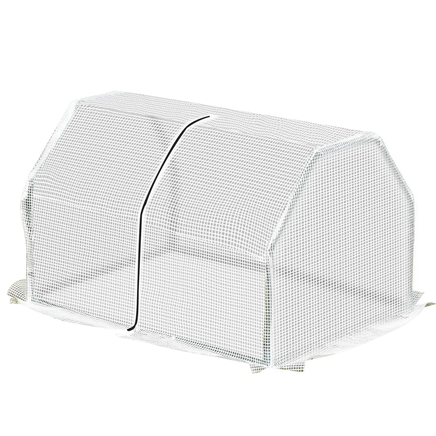 39" x 28" x 24" Portable Mini Greenhouse, PE Grow House, Zipper Door, Steel Frame Mini Greenhouses White Transparent at Gallery Canada