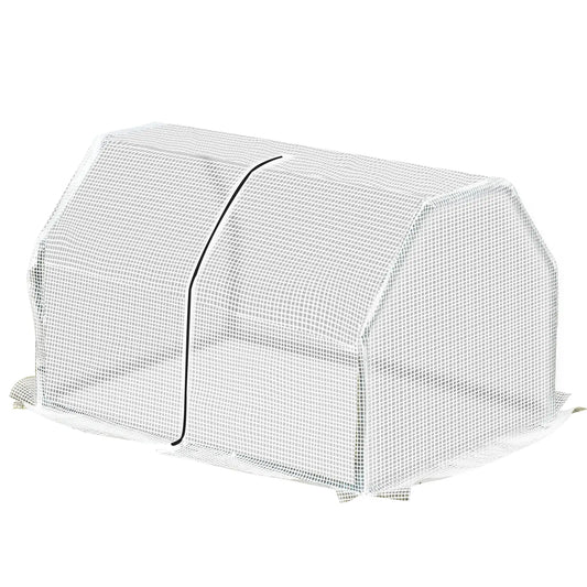 39" x 28" x 24" Portable Mini Greenhouse, PE Grow House, Zipper Door, Steel Frame Mini Greenhouses White Transparent at Gallery Canada