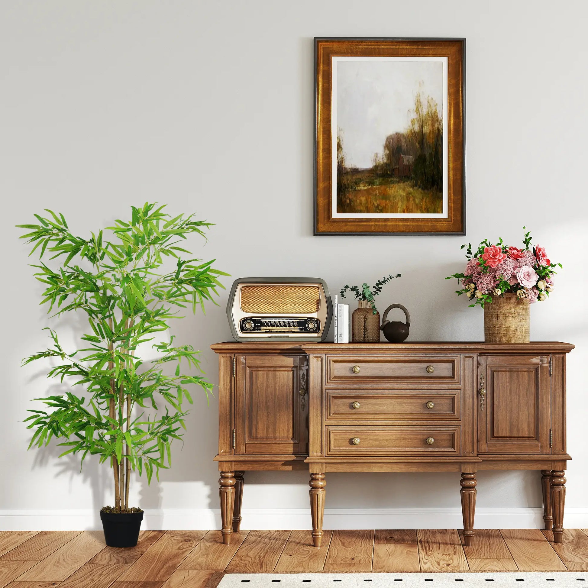 Artificial Bamboo Tree, 5ft, Realistic Leaf, Natural Trunk, Decorative Plant Artificial Trees at Gallery Canada