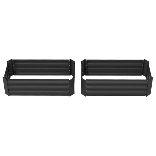 Steel Raised Garden Bed, Elevated Planter Box, 39"x20"x12", Black