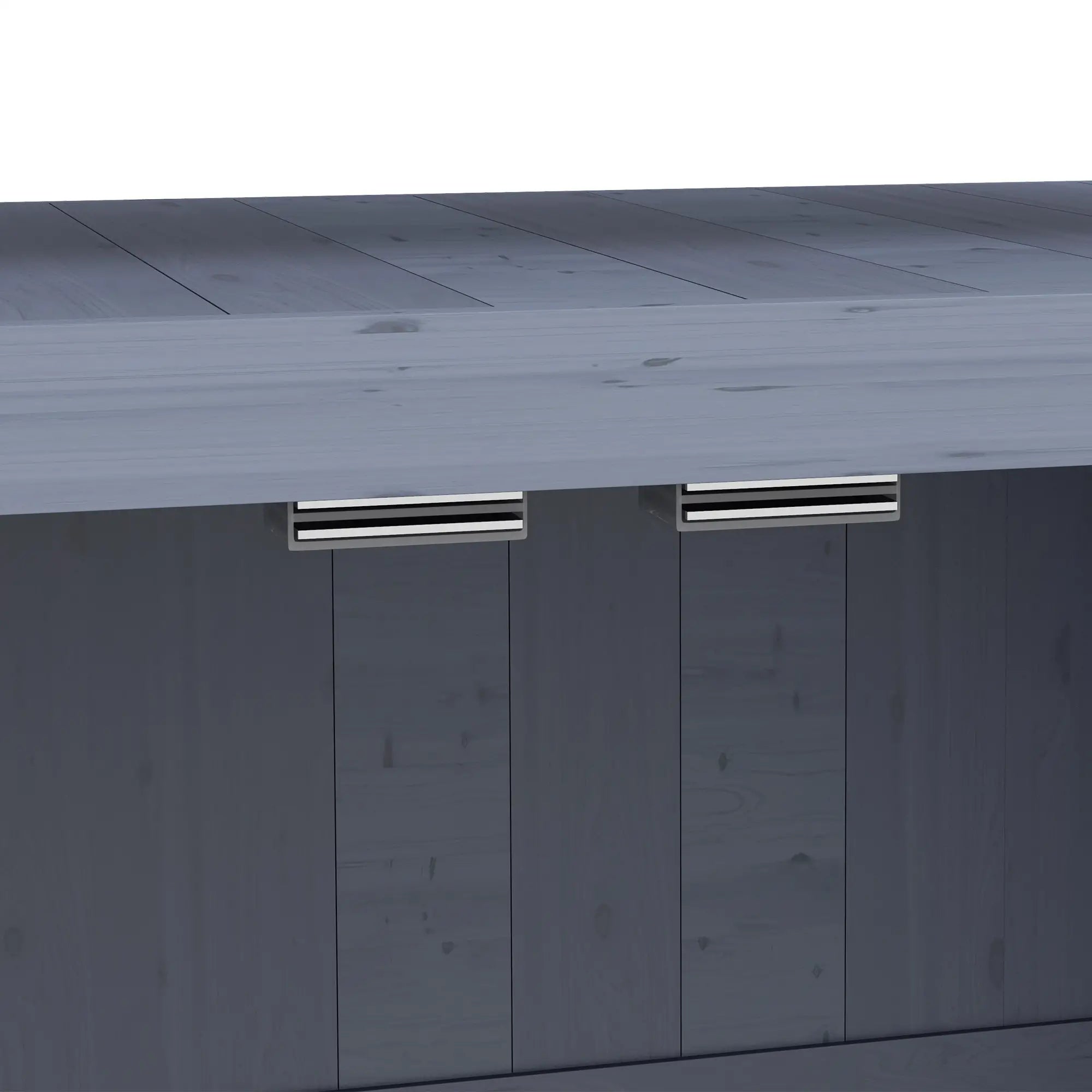 Outdoor Wooden Potting Bench, Storage Cabinet, Aluminum Tabletop, Grey Potting Benches & Tables at Gallery Canada