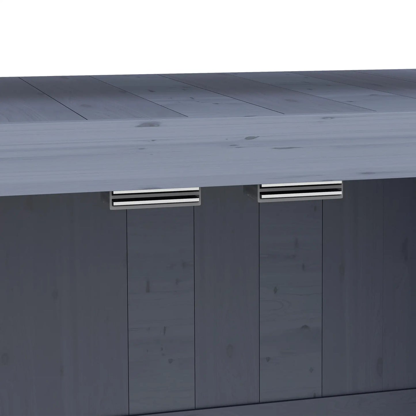 Outdoor Wooden Potting Bench, Storage Cabinet, Aluminum Tabletop, Grey Potting Benches & Tables at Gallery Canada