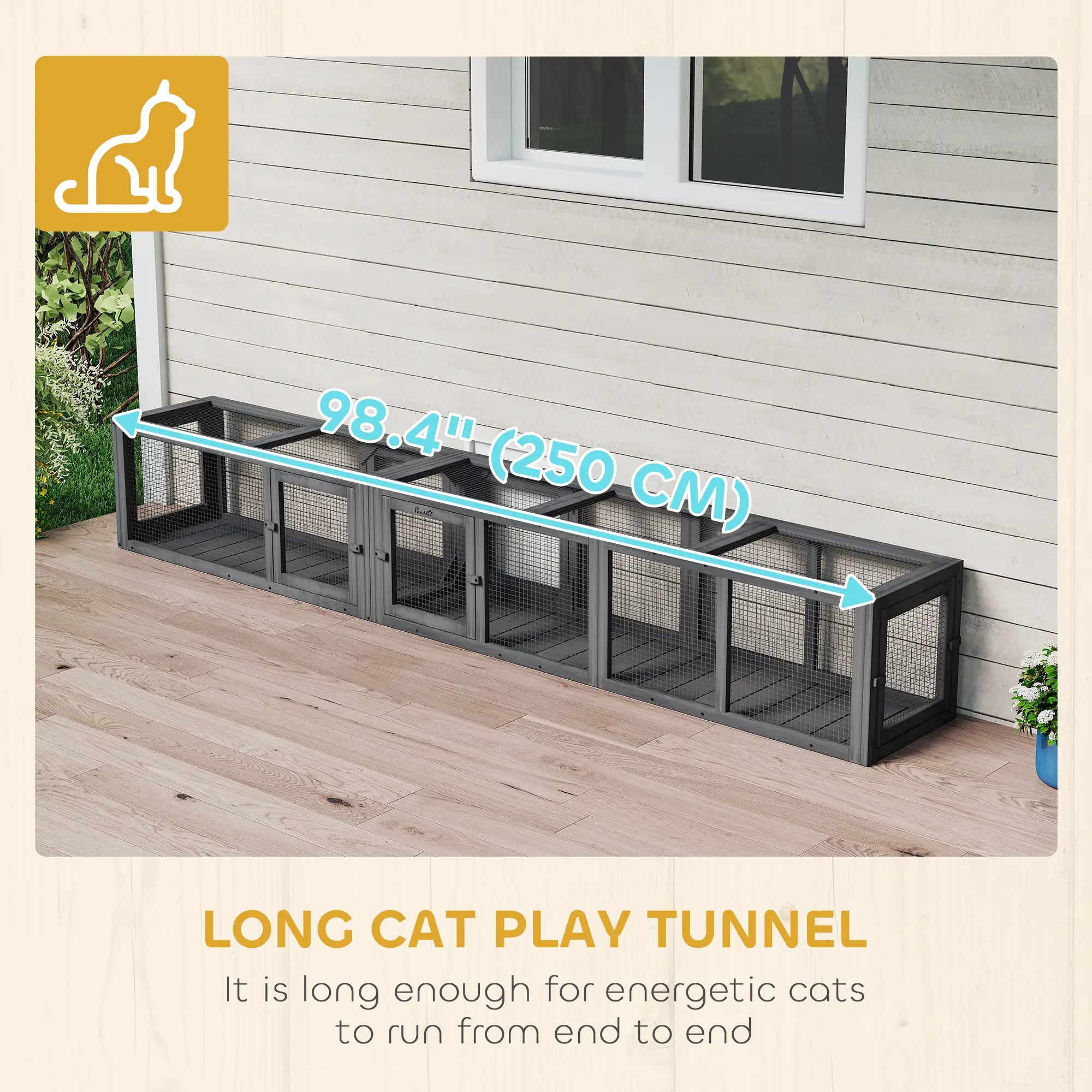 Cat Tunnel, Outdoor Enclosure, 8 Doors, 98
